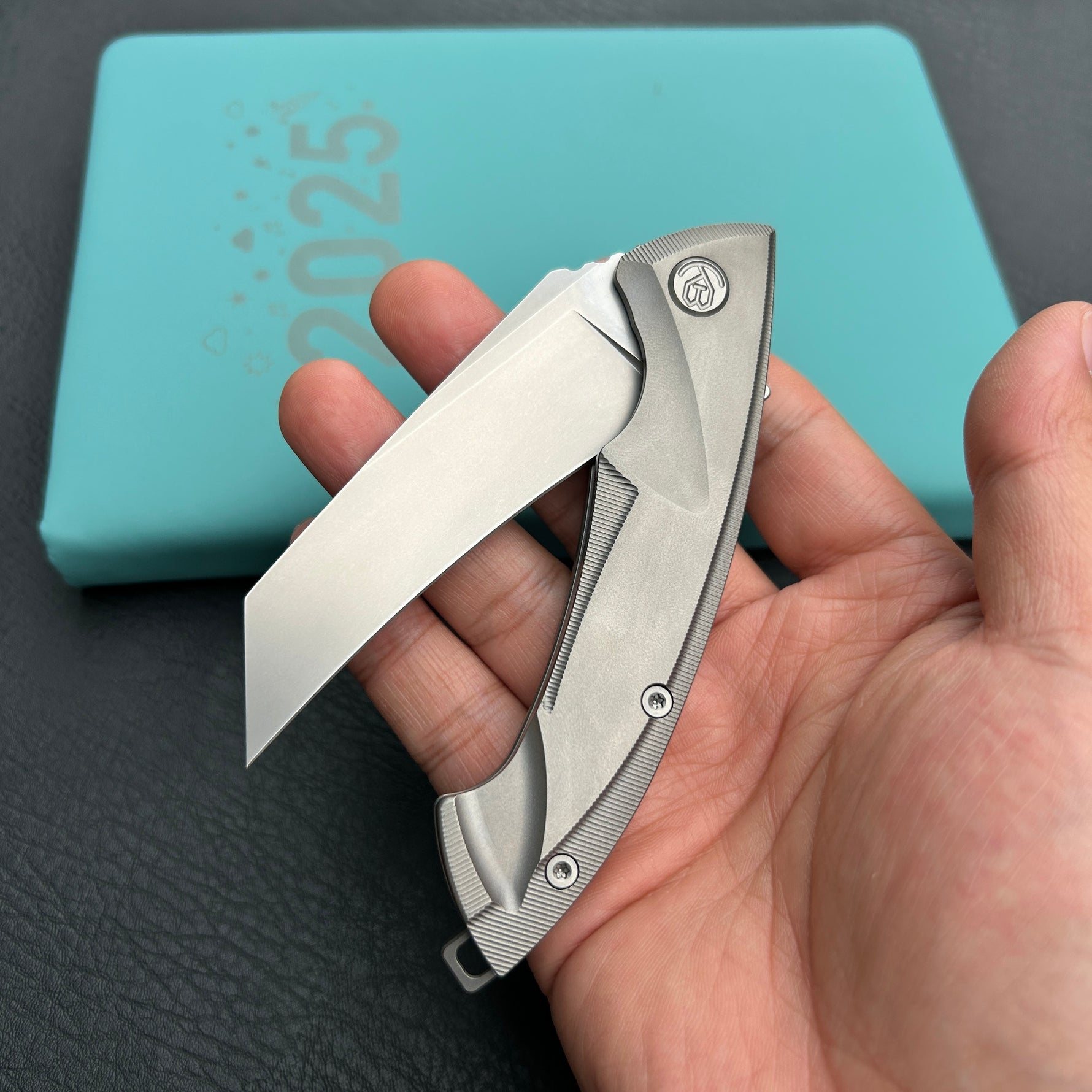 KB KNIVES  KB153A Anteater Frame Lock Pocket Folding Knife Gray Ti Handle 3.43'' Sandblast M390