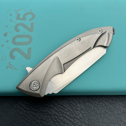 KB Knives KB153A Anteater Frame Lock Pocket Folding Knife Gray Ti Handle 3.43'' Sandblast M390
