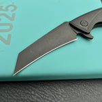KB KNIVES  KB153C Anteater Frame Lock Pocket Folding Knife Blackwash  Ti Handle 3.43'' Blackwash M390