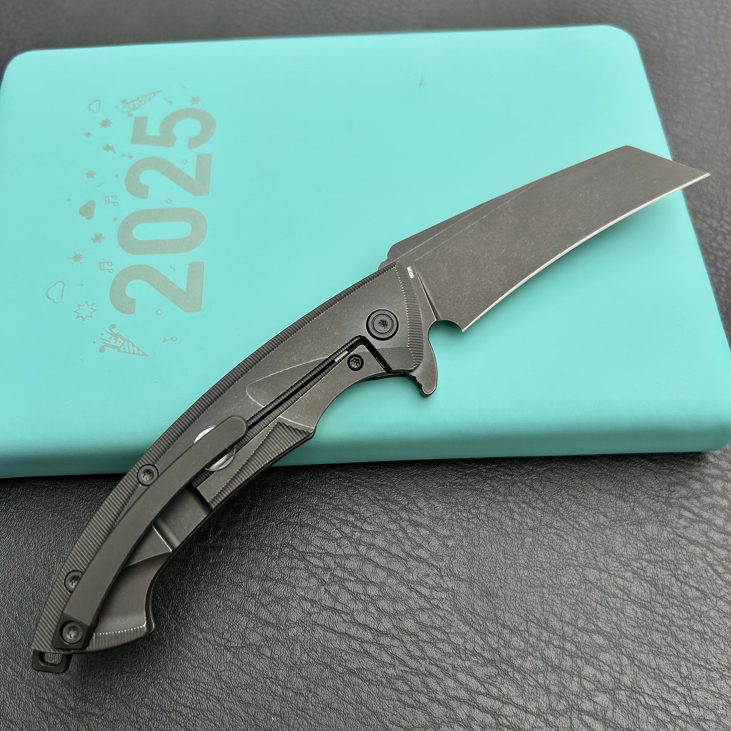 KB Knives KB153C Anteater Frame Lock Pocket Folding Knife Blackwash  Ti Handle 3.43'' Blackwash M390
