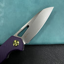 KUBEY KB291S Vagrant Liner Lock Folding Knife Purple G10 Handle 3.1" Sandblast M390