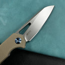 KUBEY KB291T Vagrant Liner Lock Folding Knife Tan G10 Handle 3.1" Sandblast M390