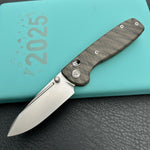 KB KNIVES KB383G Bluff Crossbar Folding Knife Flame  Titanium Handle 3.19" Beadblast blade M390
