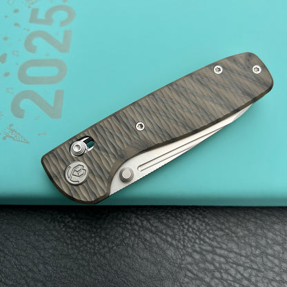 KB KNIVES KB383G Bluff Crossbar Folding Knife Flame  Titanium Handle 3.19" Beadblast blade M390