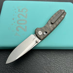 KB KNIVES KB383G Bluff Crossbar Folding Knife Flame  Titanium Handle 3.19" Beadblast blade M390