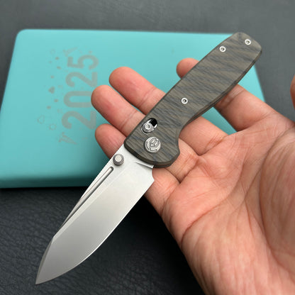 KB KNIVES KB383G Bluff Crossbar Folding Knife Flame  Titanium Handle 3.19" Beadblast blade M390