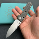 KB KNIVES KB383G Bluff Crossbar Folding Knife Flame  Titanium Handle 3.19" Beadblast blade M390