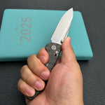 KB KNIVES KB383G Bluff Crossbar Folding Knife Flame  Titanium Handle 3.19" Beadblast blade M390