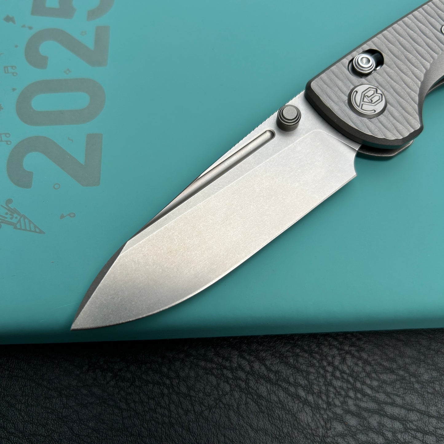 KB KNIVES KB383F Bluff Axis lock Folding Knife Gray Titanium Handle 3.19" Gray M390 Blade