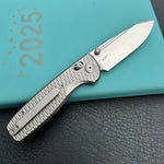KB KNIVES KB383F Bluff Axis lock Folding Knife Gray Titanium Handle 3.19" Gray M390 Blade