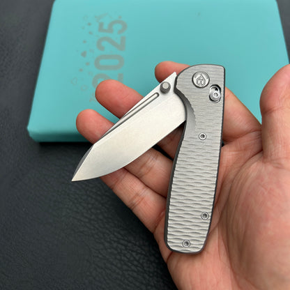 KB KNIVES KB383F Bluff Axis lock Folding Knife Gray Titanium Handle 3.19" Gray M390 Blade