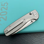 KB KNIVES KB383F Bluff Axis lock Folding Knife Gray Titanium Handle 3.19" Gray M390 Blade