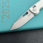 KUBEY knife  KU248G Bluff Axis lock Everyday Carry Folding Knife White G10 Handle 3.19" Sandblast 14C28N