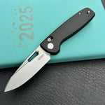 KUBEY knife KU248F Bluff Axis lock Everyday Carry Folding Knife Black G10 Handle 3.19" Sandblast 14C28N