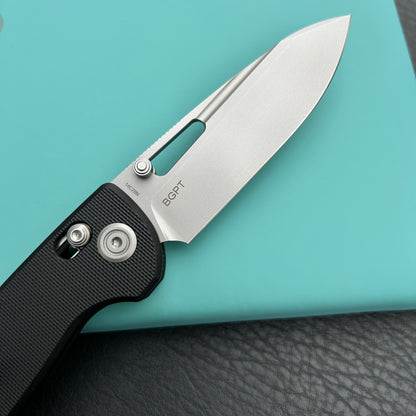 Kubey KU248F Bluff Axis lock Everyday Carry Folding Knife Black G10 Handle 3.19" Sandblast 14C28N