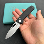 KUBEY knife KU248F Bluff Axis lock Everyday Carry Folding Knife Black G10 Handle 3.19" Sandblast 14C28N