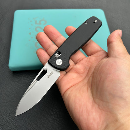 Kubey KU248F Bluff Axis lock Everyday Carry Folding Knife Black G10 Handle 3.19" Sandblast 14C28N
