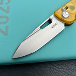 UBEY knife KU248E Bluff Axis lock Everyday Carry Folding Knife Ultem Handle 3.19" Sandblast 14C28N