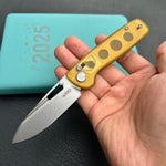 UBEY knife KU248E Bluff Axis lock Everyday Carry Folding Knife Ultem Handle 3.19" Sandblast 14C28N
