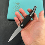 KUBEY knife KU361A MOS Hydra Design Outdoor Flipper Folding Knife Black G-10 Handle 3.27" Stonewash 14C28N Blade