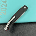 KUBEY knife KU361A MOS Hydra Design Outdoor Flipper Folding Knife Black G-10 Handle 3.27" Stonewash 14C28N Blade