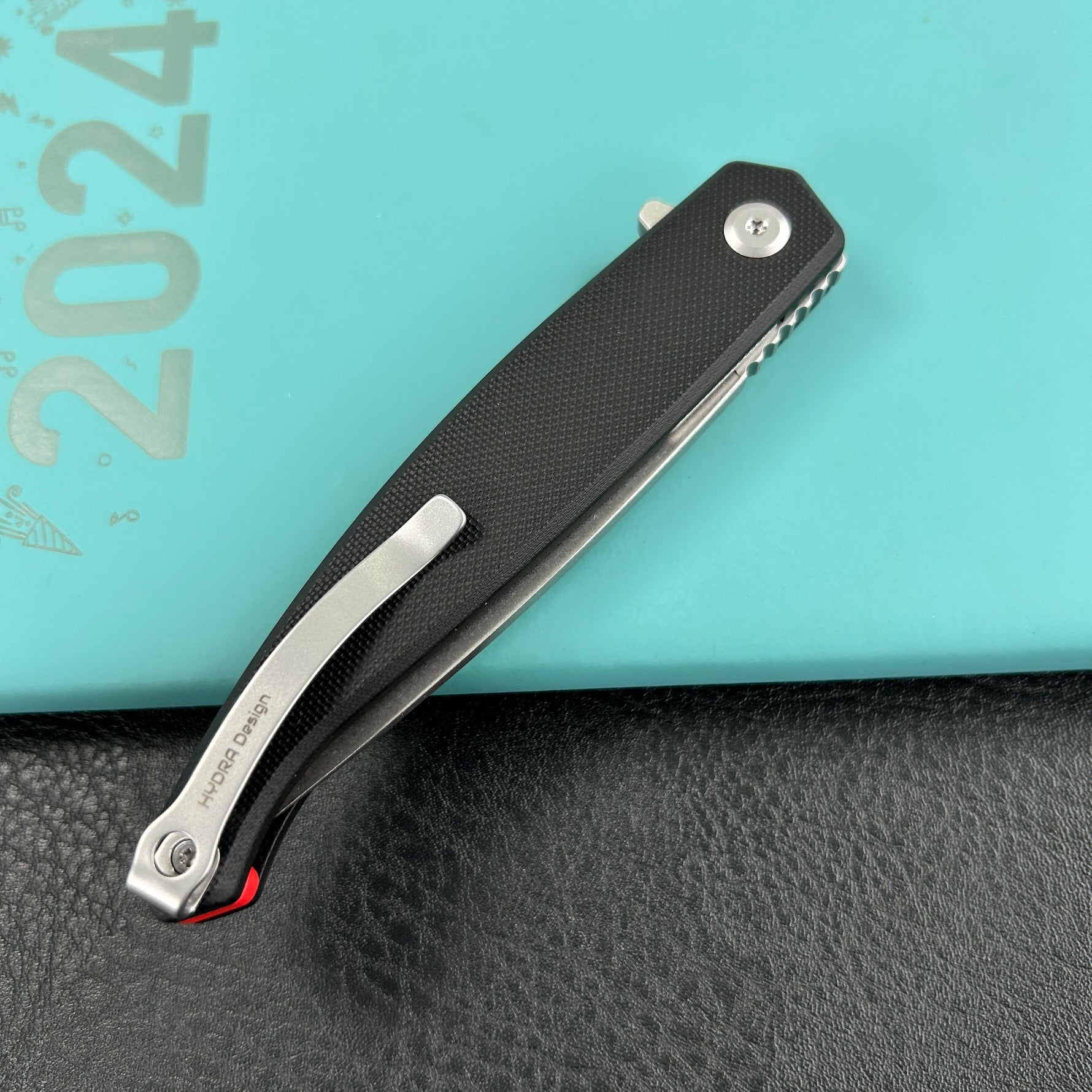KUBEY knife KU361A MOS Hydra Design Outdoor Flipper Folding Knife Black G-10 Handle 3.27" Stonewash 14C28N Blade