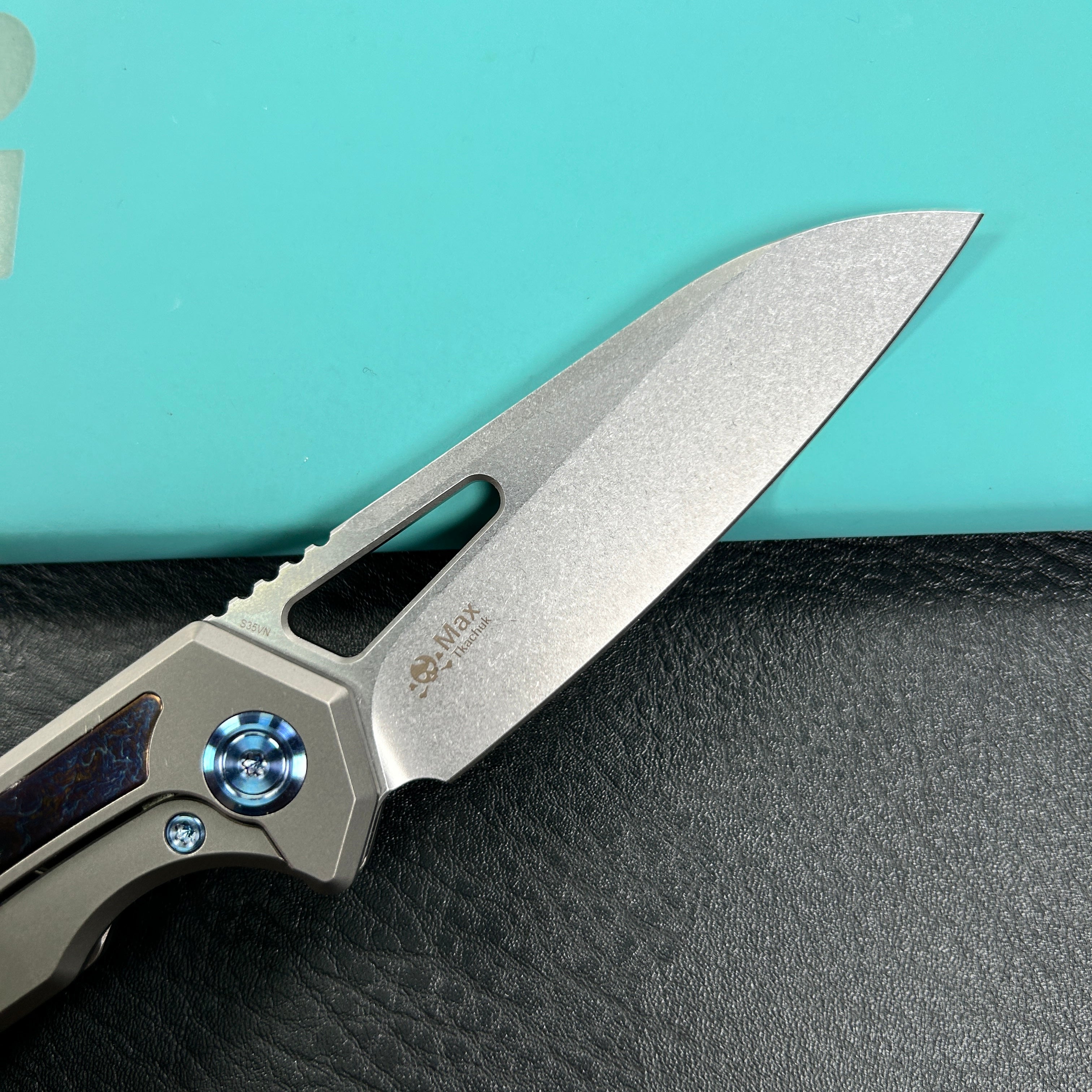 KB knives KB284H Vagrant Frame Lock Folding Pocket Knife Gray Titanium Handle 2.95" Bead Blasted CPM-S35VN