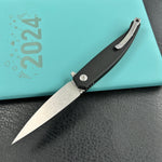 KUBEY knife KU361A MOS Hydra Design Outdoor Flipper Folding Knife Black G-10 Handle 3.27" Stonewash 14C28N Blade