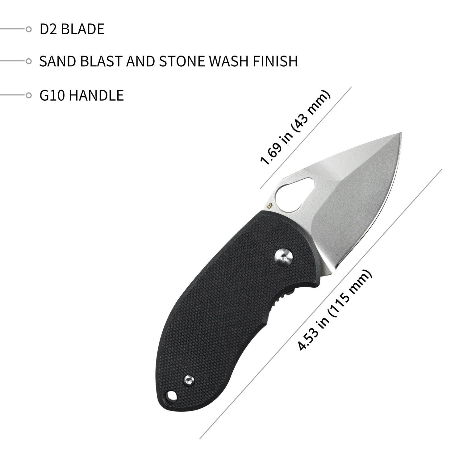 KUBEY KU66 D2 EDC G10 Handle MiNi Folding Knife