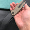 KUBEY KU322D  Liner Lock Flipper Folding Knife Tan G10 Handle 3.39" Dark Stonewashed D2