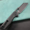 KUBEY KU328C Atlas Liner Lock Folding Knife Denim Black G10 Handle 3.31"Dark Stonewashed 14C28N