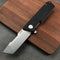 KUBEY KU104A Avenger Outdoor Edc Folding Pocket Knife Black G10 Handle 3.07" Blasted Stonewashed D2