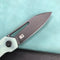 KUBEY KU321C Royal Liner Lock EDC Pocket Knife Front Flipper Jade G10 Handle 2.99"  Dark Stonewahsed D2