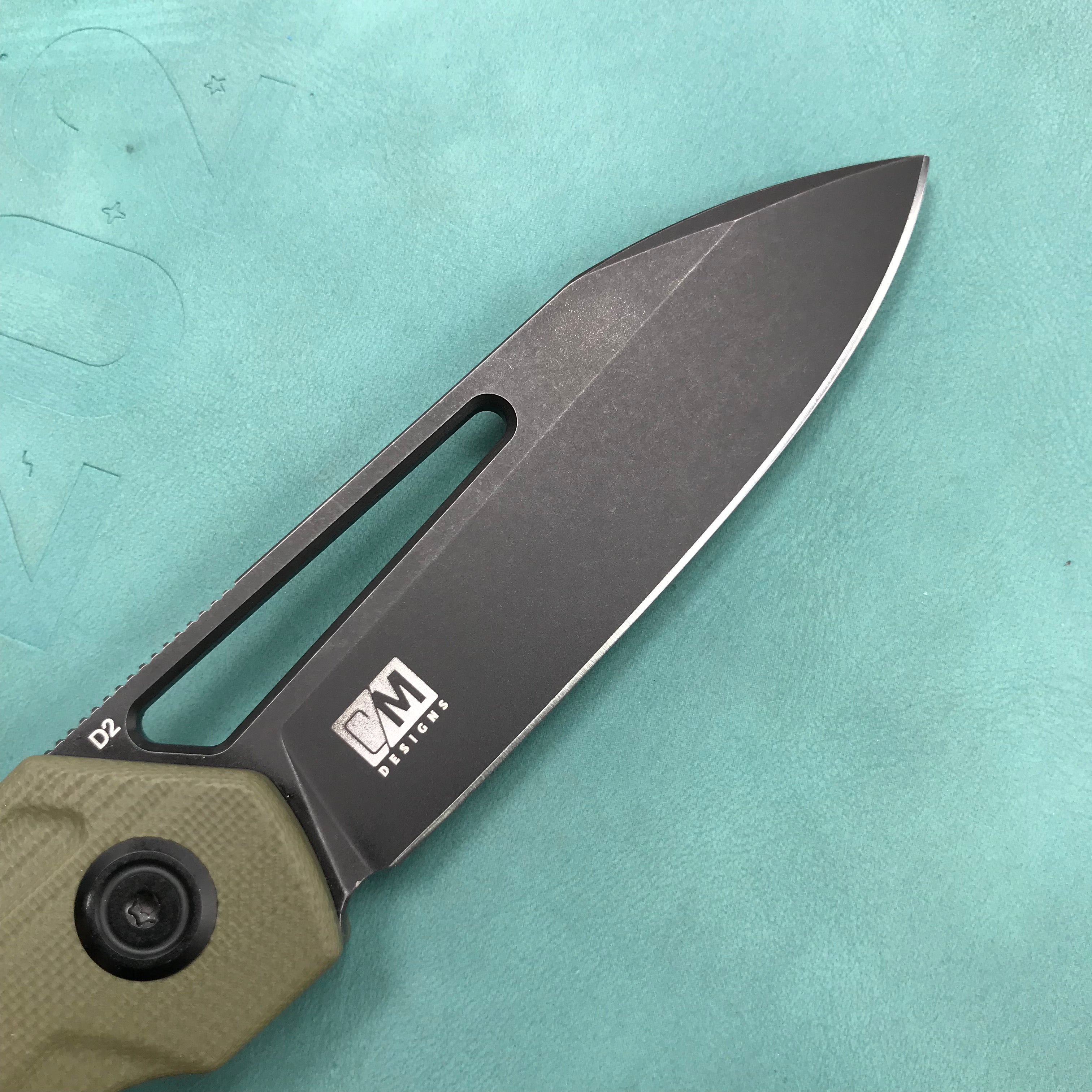 KUBEY KU321F Royal Liner Lock EDC Pocket Knife Front Flipper green G10 Handle 2.99"  Dark Stonewahsed D2