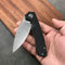 KUBEY KU901E Liner Lock Flipper Folding Knife black  G10 Handle 3.27" Blasted Stonewashed  D2