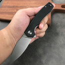 KUBEY KU901E Liner Lock Flipper Folding Knife black  G10 Handle 3.27" Blasted Stonewashed  D2