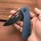 KUBEY KU331C Front Flipper EDC Pocket Folding Knife Navy blue G10 Handle 3.27" Dark Stonewahsed D2
