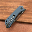 KUBEY KU331C Front Flipper EDC Pocket Folding Knife Navy blue G10 Handle 3.27" Dark Stonewahsed D2