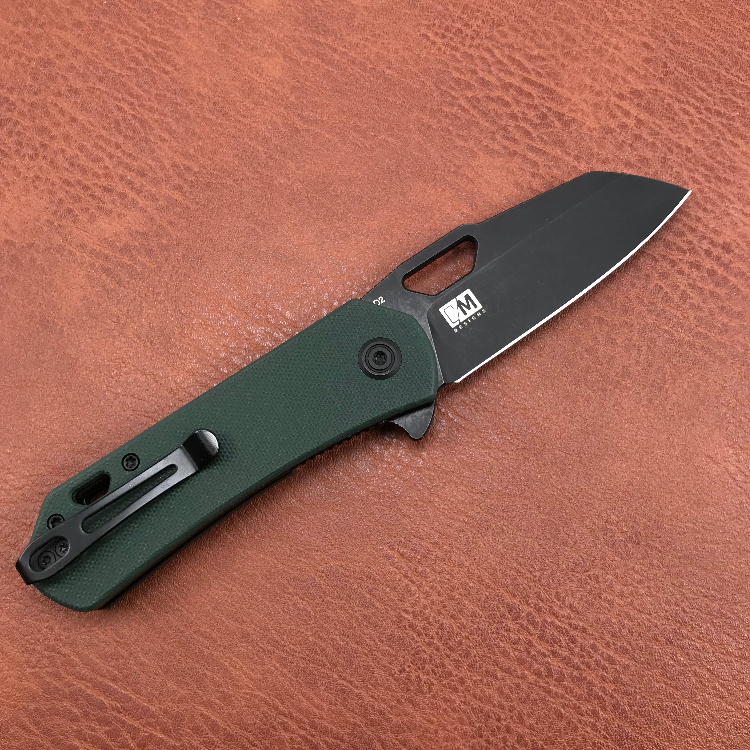 KUBEY KU332D  Liner Lock Flipper Folding Knife Dark green  G10 Handle 2.91" Dark Stonewashed D2