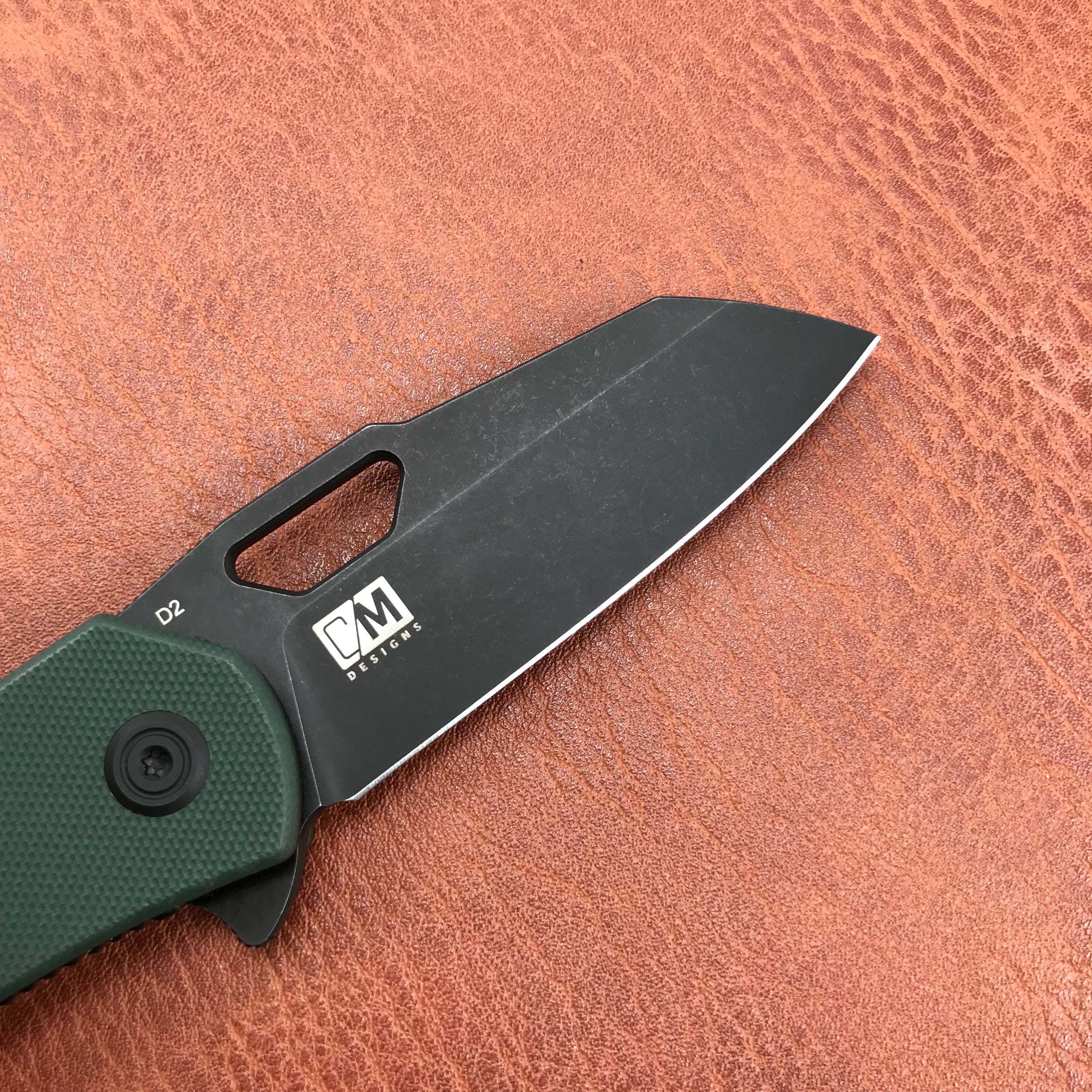 KUBEY KU332D  Liner Lock Flipper Folding Knife Dark green  G10 Handle 2.91" Dark Stonewashed D2