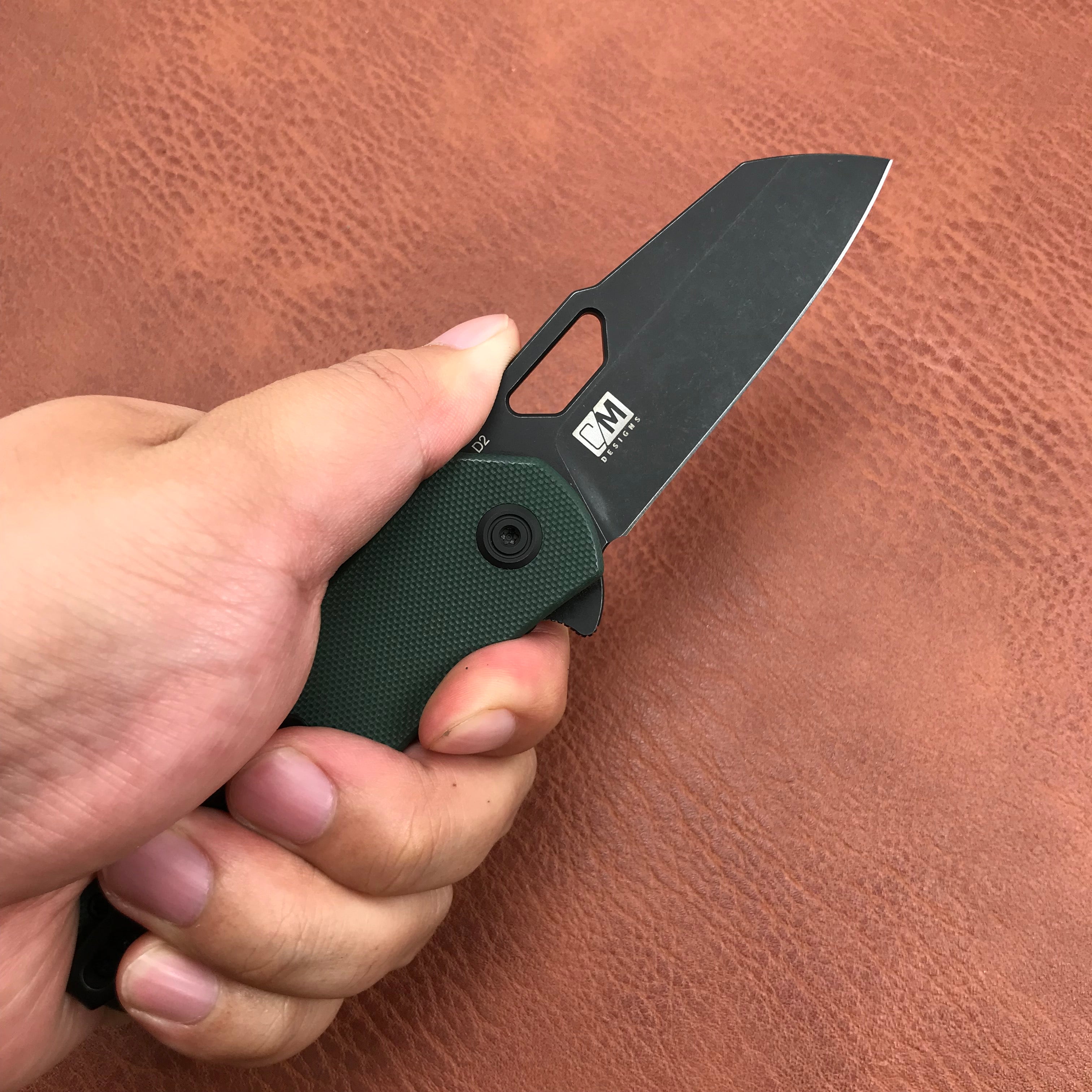 KUBEY KU332D  Liner Lock Flipper Folding Knife Dark green  G10 Handle 2.91" Dark Stonewashed D2