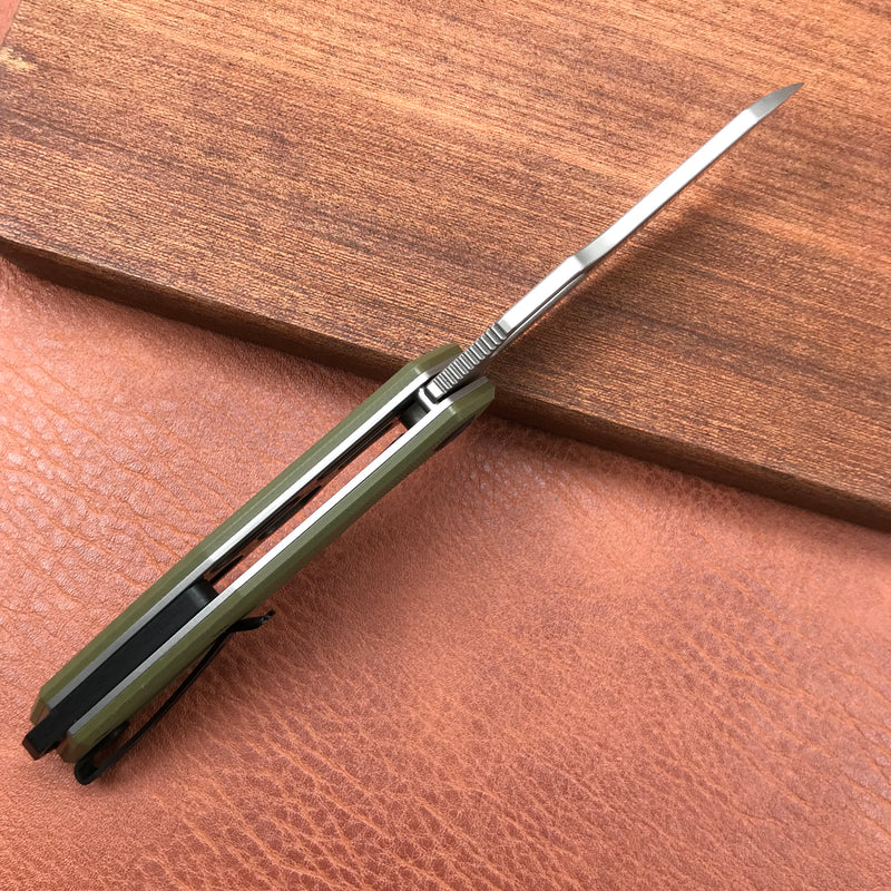 GEO KNIFE GEO2101D Folding Knife,3.15" D2 Steel Blade & G10 Handle - Liner Lock
