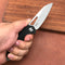 KUBEY KU291A Vagrant Liner Lock Folding Knife Black G10 Handle (3.1" Sandblast AUS-10)