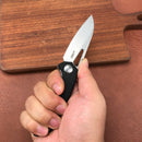 KUBEY KU291A Vagrant Liner Lock Folding Knife Black G10 Handle (3.1" Sandblast AUS-10)