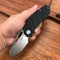 KUBEY KU335A EDC Folding Knife Black  G10 Handle 2.95" Satin D2