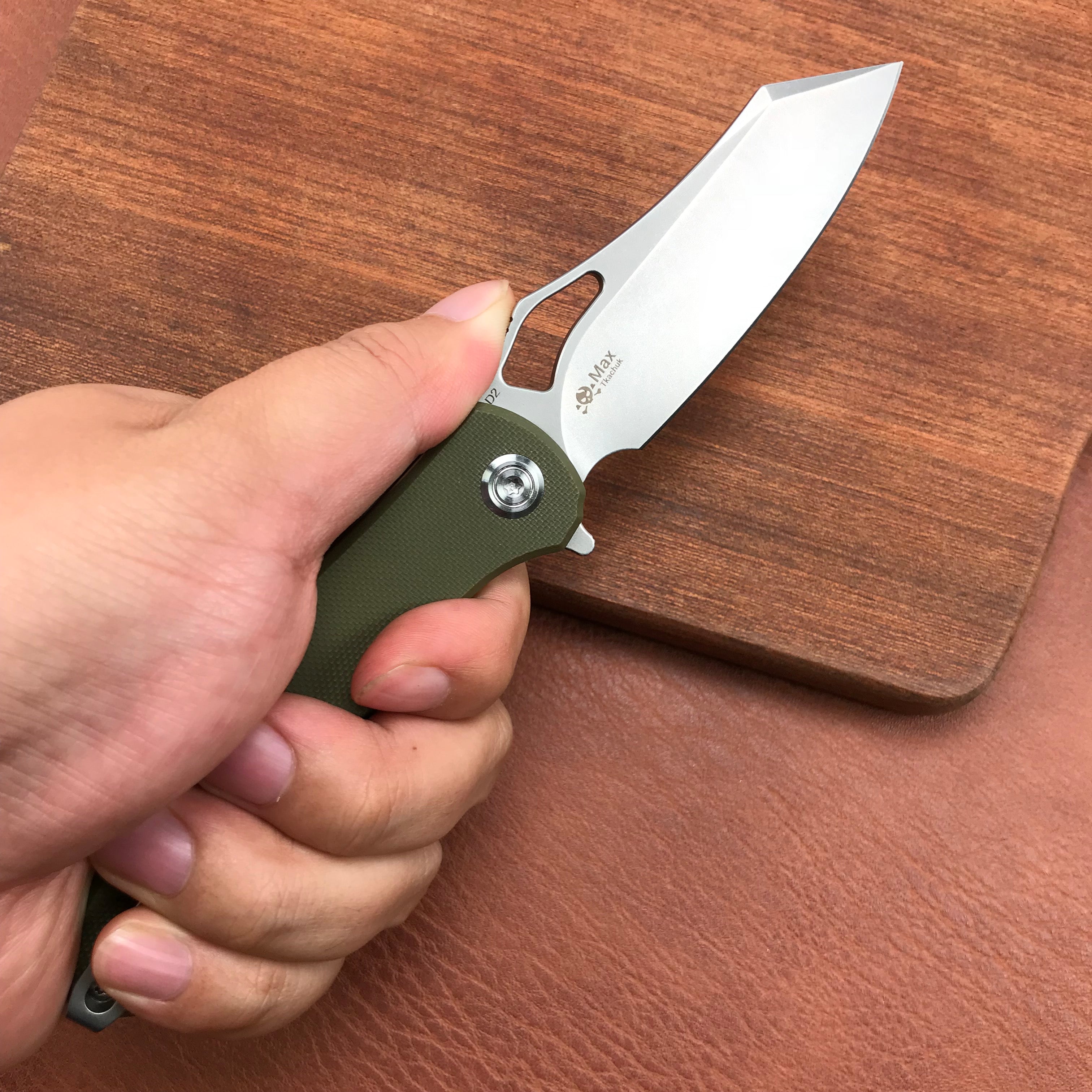 KUBEY KU310C  Drake  Green  G10 Handle D2 Blade Folding Knife EDC Outdoor 3.46" Blasted Stonewashed D2