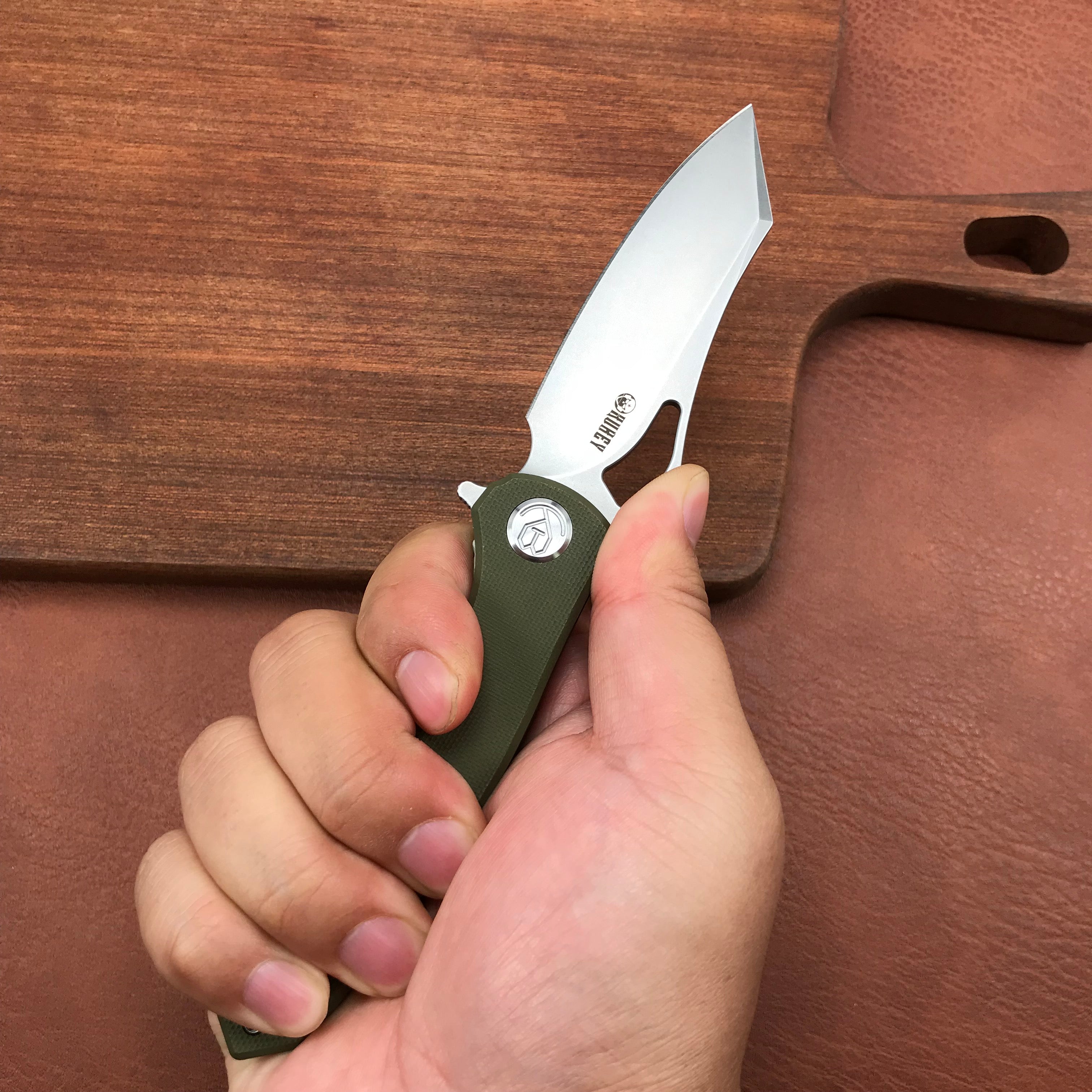 KUBEY KU310C  Drake  Green  G10 Handle D2 Blade Folding Knife EDC Outdoor 3.46" Blasted Stonewashed D2