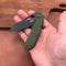 KUBEY  KU291E Vagrant Liner Lock Folding Knife green G10 Handle (3.1" Dark Stonewashed AUS-10)