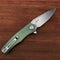 KUBEY KU055D Jade G10 Handle Folding Knife 2.95" Bead Blasted D2