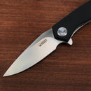 KUBEY KU055A Cadmus Liner Lock Flipper Folding Knife Black G10 Handle 2.95" Satin D2